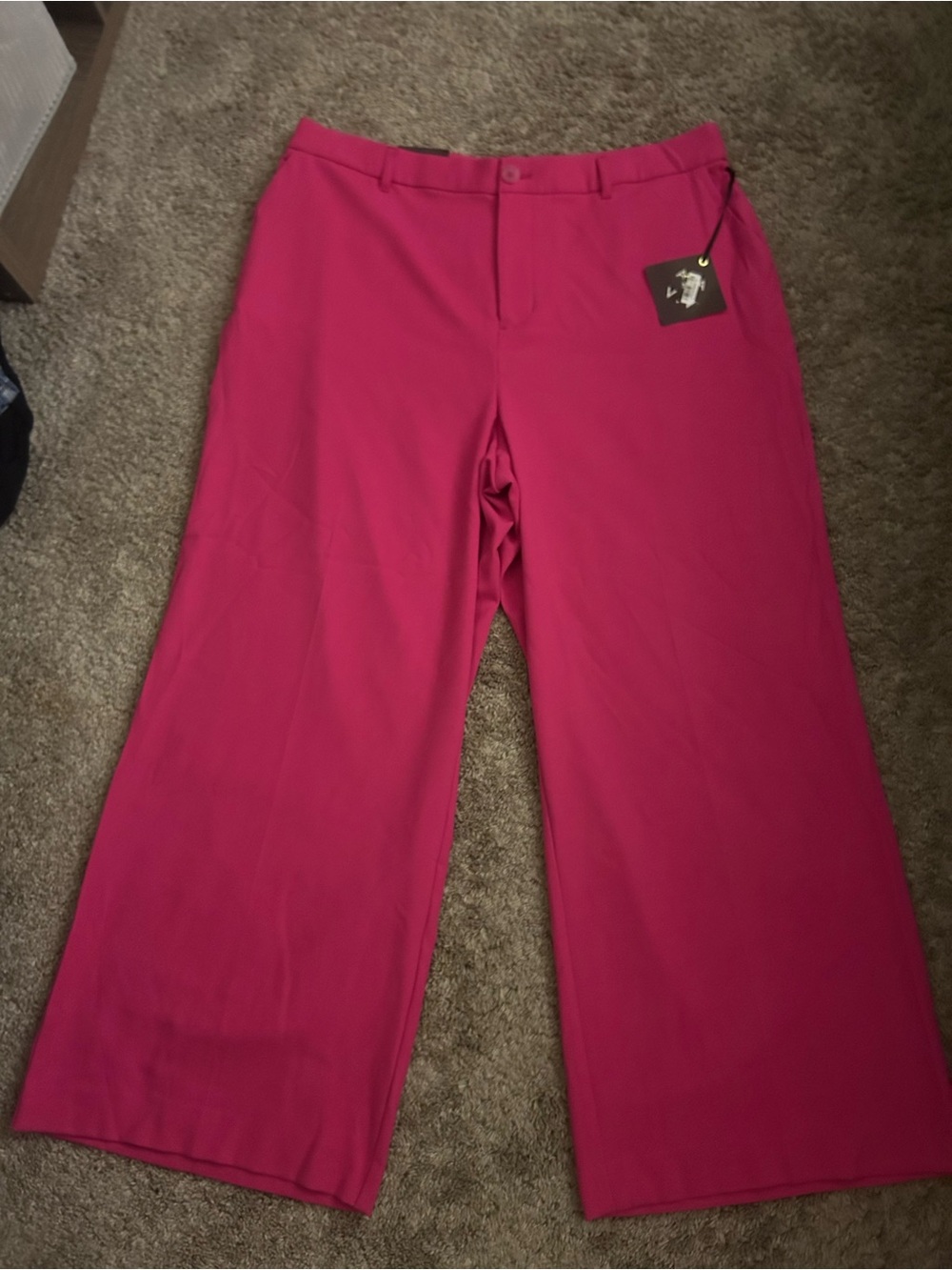 Ava & Viv Hot Pink Wide-Leg Dress Pants